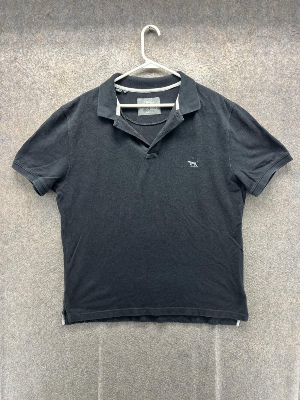 Gunn Polo Polo Shirt Mens XL Black Sports Fit Cotton Solid Casual Logo